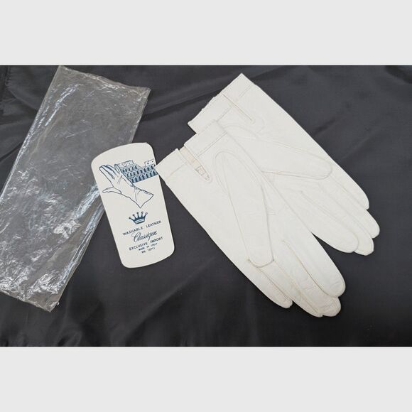NWT White Kidskin Washable Gloves, size M - Picture 2 of 8